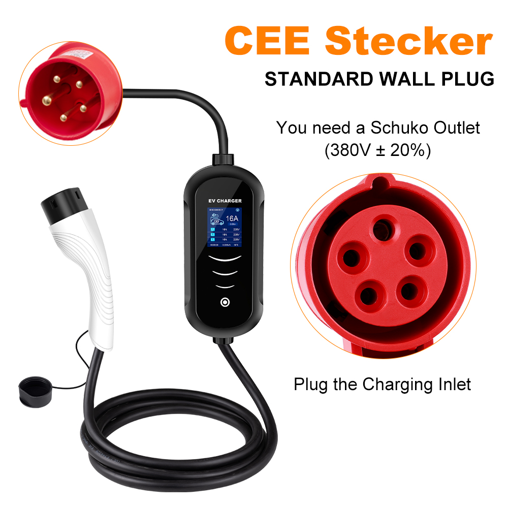 16A 11KW ipengen ที่ชาร์จแบบพก - Type 2 Portable Ev Charger 11Kw Cee บทวิจารณ์และราคา