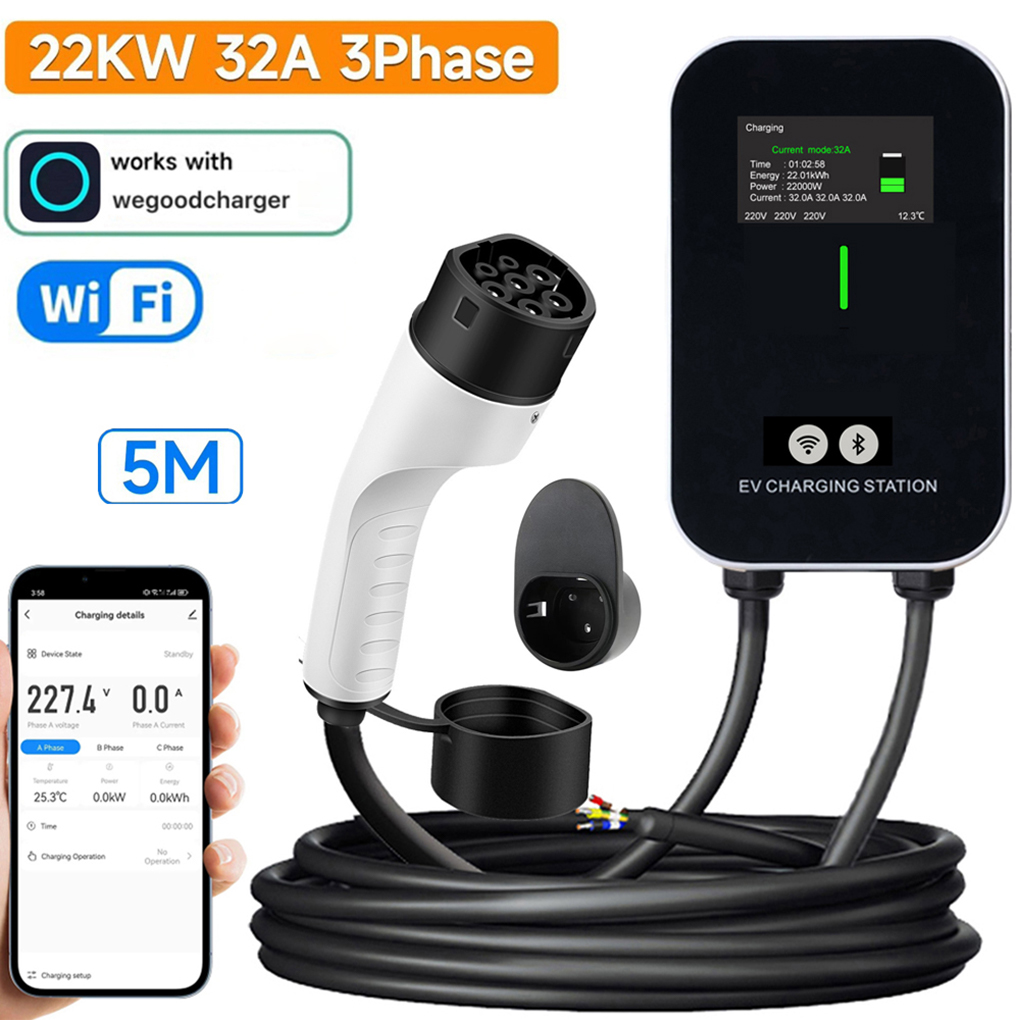 TYPE-2 Wallbox EV Charger 7KW  - Ev Charger Type 2 22Kw 32A 3 Phase บทวิจารณ์และราคา