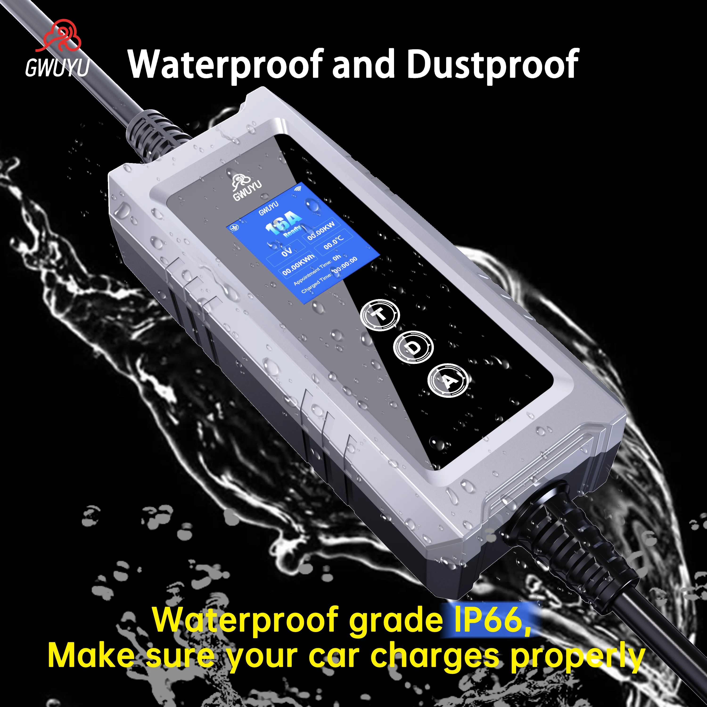 เครื่องชาร์จรถยนต์ไฟฟ้า GWUYU  - Type 2 Portable Ev Charger 11Kw Cee บทวิจารณ์และราคา